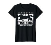 Dog Training - Please Give Us Space Camiseta gráfica económica, Mujer, Negro, XS
