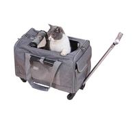 Dog Travel Bag, Small Dog Cat Carrier, 18.11x11.02x15.35 Inches, Rolling Airline Approved, Pet Crate Safety for Zipper Lock, Adjustable Carrying Strap