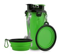 Dog Travel Water Bottle Bowls plegables 2 en 1 recipiente de comida para mascotas con tazones de colapso cuencos de agua porttiles al aire libre par