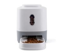 Dog Treat Dispenser, 1.5L Push Automatic Food Dispenser, Built-In Feeding Bowl, Interactive and Spacious Enrichment Toy for Daily Pet Supplies, 10.16x6.5x8.07 Inches, White