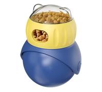 Dog Treat Dispenser, Cat Slow Feeder, Interactive Food Toy, Refillable and Adjustable, 3.15x3.15x4.92 Inches, for Puppy Training and Cat Enrichment Play, Green, Blue