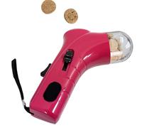 Dog Treat Dispenser with Button, Handheld Snack Shooter, PP Interactive Pet Training Reward Toy, Food Catapult Feeder for Fun Play with Kittens, Puppies, Pets, (Green/Blue/Red)