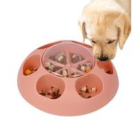 Dog Treat Puzzle, Slow Feeder, Interactive Puzzle Toy, Mental Stimulation, Dog Food Dispenser, Training and Enrichment Games for Dogs, 10.24x10.24x3.54 Inch Yellow, Pink and Green