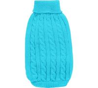 Dog Turtleneck Sweater Pet Dog Turtleneck Sweater, Sky Blue Pet Winter Warm Knitted Pullover, Crochet Coat Suitable for Small Dogs and Cats (L)
