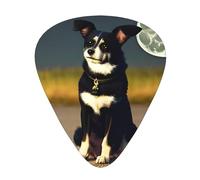 Dog Under Moon - Juego de 12 púas para guitarra, incluye 3 grosores de púas para guitarras acústicas, ukeleles y más.