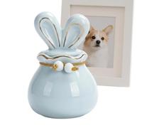 Dog Urns For Ashes 150ml | Cute Bunny Ear Design Ceramic Remembrance Box