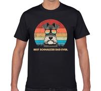 Dog Vintage Best Schnauzer Dad Ever Fathers Funny Harajuku Geek Print Male T Shirt Black S
