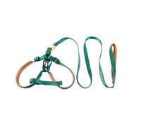 Dog Walking Harness, No Pull Leverage, Adjustable Nylon Control, Anti Breakaway Design, 2 Buckles, (1 Piece, Green, Gray), Ideal For Hiking, Running, Travel