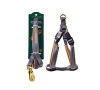 Dog Walking Harness, No Pull Leverage, Adjustable Nylon Control, Anti Breakaway Design, 2 Buckles, (1 Piece, Green, Gray), Ideal For Hiking, Running, Travel