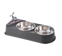 Dog Water and Food Bowl Set, Non-Slip Double Pet Feeder Dishes, Stainless Steel Cat and Dog Food Bowls for Puppies and Pets, Non-Skid Pet Feeding Bowls for Dogs, Cats, and Small Animals