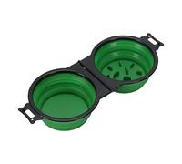 Dog Water Bottle, Cuenco Doble Plegable 2 en 1, alimentación portátil for Viajes al Aire Libre, Perro, Gato, Suministros for Beber Agua for Mascotas(Slow Food Green)