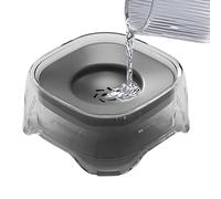 Dog Water Bowl, No-Splash Anti-Choking Pet Water Dispenser, Non-Spilling Cat Doğ Waterer For Small Medium Animals, PP, 8.39x8.39x3.62 Inches, Deep Sea Gray, 1 Bowl