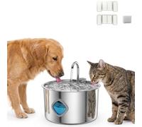 Dog Water Fountain Stainless Steel 3.2L/108oz, Automatic Cat Water Dispenser for Large Breeds, Hygienic Fresh Flow Drinking Bowl for Multi-Pet Homes (Dog Bowl)
