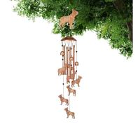Dog Wind Chime - Metal Craft Bell Garden Sculpture, Rustic Outdoor Hanging Ornament, Artistic Pet Theme Yard Decoration, Long Lasting Weather Resistant Accent | Decorative Patio And Lawn Art For Home,