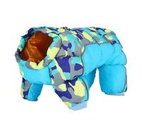 Dog Winter Clothes | Warm Weather - Protected Jumpsuit with Reflective Strips | Wind - Protected Coat for Puppy/Small Dogs | Yellow Camouflage Pattern, Easy On Off Design (16#)
