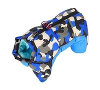 Dog Winter Clothes Windproof & Warm | 4 Leg Reflective Design for Wind Protection | Back Zipper with Sticker/D - Ring for Easy Use | Blue Camouflage Cotton Weather - Coat (12 #)