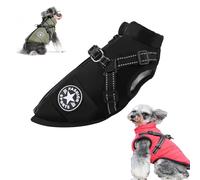 Dog Winter Coat, 3 in 1 Winter Jacket for Dogs, Furry Dog Jacket with Harness, Waterproof Windproof Pet Snow Jackets for Small Medium Large Dogs (Black,XX-Large)