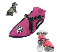 Dog Winter Coat, 3 in 1 Winter Jacket for Dogs, Furry Dog Jacket with Harness, Waterproof Windproof Pet Snow Jackets for Small Medium Large Dogs (Purple,4XL)