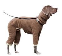 Dog Winter Coat Dog Jumpers Full Body Turtleneck Whippet with Detachable Dog Snood Cotton Jumpsuit with Legs Velvet Lined Pullover Sweatshirt for Greyhound Dog Four-Legged Clothes (Grey XL)