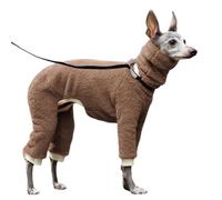 Dog Winter Coat Dog Jumpers Full Body Turtleneck Whippet with Detachable Dog Snood Cotton Jumpsuit with Legs Velvet Lined Pullover Sweatshirt for Greyhound Dog Four-Legged Clothes (Grey XL)