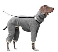 Dog Winter Coat Dog Jumpers Full Body Turtleneck Whippet with Detachable Dog Snood Cotton Jumpsuit with Legs Velvet Lined Pullover Sweatshirt for Greyhound Dog Four-Legged Clothes (Grey XL)
