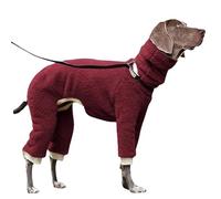 Dog Winter Coat Dog Jumpers Full Body Turtleneck Whippet with Detachable Dog Snood Cotton Jumpsuit with Legs Velvet Lined Pullover Sweatshirt for Greyhound Dog Four-Legged Clothes (Grey XL)