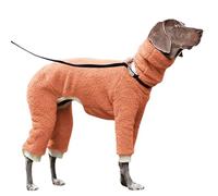 Dog Winter Coat Dog Jumpers Full Body Turtleneck Whippet with Detachable Dog Snood Cotton Jumpsuit with Legs Velvet Lined Pullover Sweatshirt for Greyhound Dog Four-Legged Clothes (Grey XL)