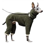 Dog Winter Coat Dog Jumpers Full Body Turtleneck Whippet with Detachable Dog Snood Cotton Jumpsuit with Legs Velvet Lined Pullover Sweatshirt for Greyhound Dog Four-Legged Clothes (Grey XL)