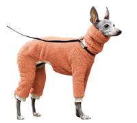 Dog Winter Coat Dog Jumpers Full Body Turtleneck Whippet with Detachable Dog Snood Cotton Jumpsuit with Legs Velvet Lined Pullover Sweatshirt for Greyhound Dog Four-Legged Clothes (Grey XL)