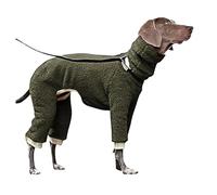 Dog Winter Coat Dog Jumpers Full Body Turtleneck Whippet with Detachable Dog Snood Cotton Jumpsuit with Legs Velvet Lined Pullover Sweatshirt for Greyhound Dog Four-Legged Clothes (Grey XL)