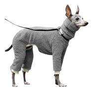 Dog Winter Coat Dog Jumpers Full Body Turtleneck Whippet with Detachable Dog Snood Cotton Jumpsuit with Legs Velvet Lined Pullover Sweatshirt for Greyhound Dog Four-Legged Clothes (Grey XL)