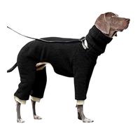 Dog Winter Coat Dog Jumpers Full Body Turtleneck Whippet with Detachable Dog Snood Cotton Jumpsuit with Legs Velvet Lined Pullover Sweatshirt for Greyhound Dog Four-Legged Clothes (Grey XL)
