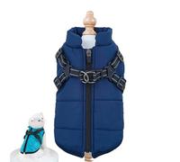 Dog Winter Coat with Harness, Dog Winter Coat with Harness, 3 in 1 Cold Jacket Zipper Waterproof Windproof Dogs Snow Jacket for Smal Medium Large Dogs (Royal Blue,Medium)