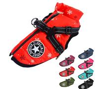 Dog Winter Coat with Zipper Warm Fleece Dogs Snowsuit Windproof, 3 in 1 Winter Jacket, Dog Coat with Harness Built in (#8,5XL)