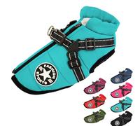 Dog Winter Coat with Zipper Warm Fleece Dogs Snowsuit Windproof, 3 in 1 Winter Jacket, Dog Coat with Harness Built in (#3,XX-Large)