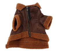 Dog Winter Jacket PU Leather | Windproof - Blocking Pet Coat with Four Legs Design | Thickened Plush Jacket for Small Medium Large Dogs/Cats | Cold Weather Protection (L)