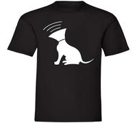 Dog with Funnel Men's T-Shirt Casual Graphic Short Sleeve Tops Black S