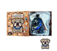 Dog Wooden Puzzle - Wood, 23 x 24,9 cm, Precise Cut Design | Fun Challenging Brain Game Decorative Display Art, Wooden Puzzles Toy For Kids, Dog Lovers, Home Decor, Family Activity
