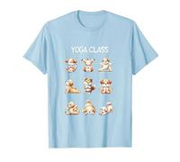 Dog Yoga Poses Practicing Mindfulness Meditation Camiseta, Hombre, Azul Bebé, 3XL