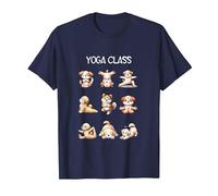 Dog Yoga Poses Practicing Mindfulness Meditation Camiseta, Hombre, Azul Marino, 5XL