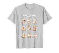 Dog Yoga Poses Practicing Mindfulness Meditation Camiseta, Hombre, Plata, L