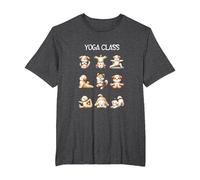 Dog Yoga Poses Practicing Mindfulness Meditation Camiseta, Hombre Tallas Grandes, Jaspeado Oscuro, 3X Alto