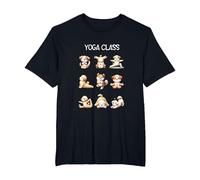Dog Yoga Poses Practicing Mindfulness Meditation Camiseta, Hombre Tallas Grandes, Negro, 4X Alto