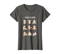 Dog Yoga Poses Practicing Mindfulness Meditation Camiseta, Mujer, Asfalto, L