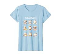 Dog Yoga Poses Practicing Mindfulness Meditation Camiseta, Mujer, Azul Bebé, XS