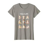 Dog Yoga Poses Practicing Mindfulness Meditation Camiseta, Mujer, Pizarra, L