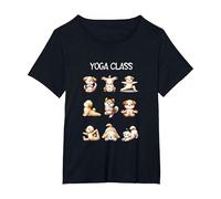 Dog Yoga Poses Practicing Mindfulness Meditation Camiseta, Mujer Tallas Grandes, Negro, 4XL Grande