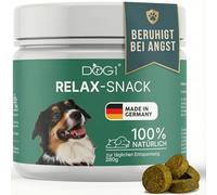 dog1 Snack relajante para perros - Fabricado en Alemania - Apoyo calmante para el estrés y la inquietud - Relajación natural con Ashwagandha, L-triptófano y valeriana - Desarrollado por veterinarios