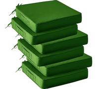 DOGACA Juego de 2/4/6 Cojines for Sillas de Jardín Impermeables, Cojin for Silla Exteriores con Asa y Correas for Muebles de Terraza(Green,6pcs:43x41x5cm)