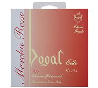 Dogal® »R33 CELLO SET MARCHIO ROSSO 4/4-3/4 IN CHROME« Cuerdas para Violonchelo - Chrome Flat Wound